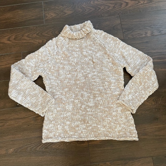 Nine West neutral chunky knit turtleneck sweater - Picture 1 of 3